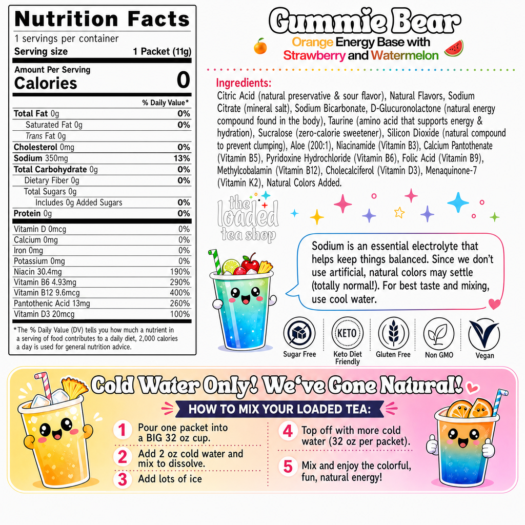 50 Case Gummie Bear (Caffeine- Free) - Sip Daily